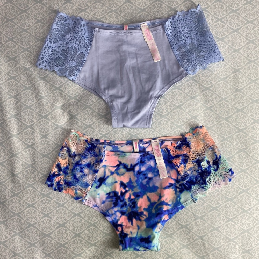 NWOT PINK Victoria’s Secret Lace Trim Cheekster Panties | Size Small
